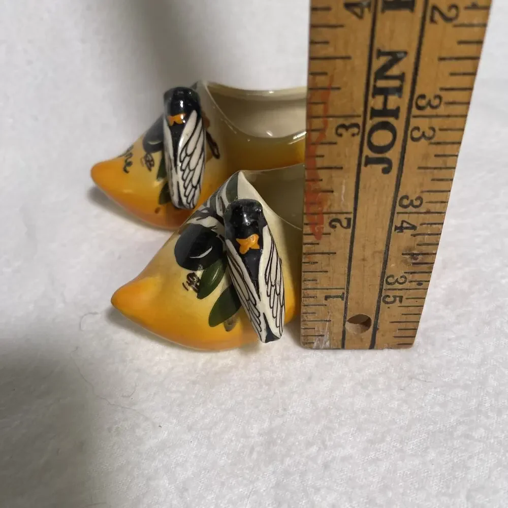 Vintage 1930 Cicada Art Deco Ceramic on Ceramic Shoes from Provence France